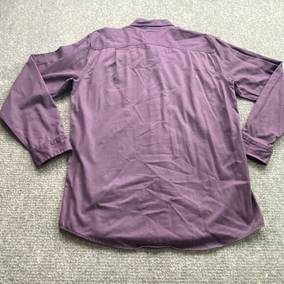 C.E. Schmidt Workwear Shirt Mens M Purple Cotton Button-Down Long Sleeves Pocket - Picture 6 of 9
